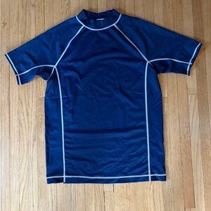 Boys navy Lands’ End swim shirt rash guard- XL